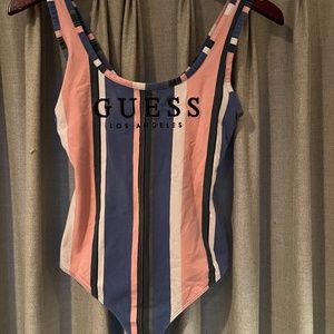 Guess striped women's extra small body suit